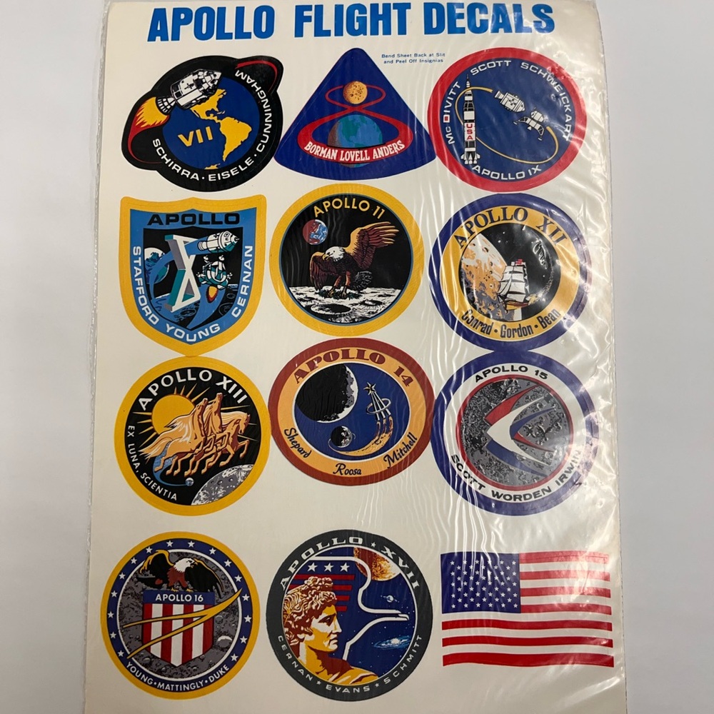 Sealed vintage Apollo Flight Decals Set